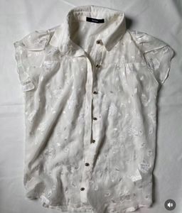 BLOSSOM White Floral Sheer Top