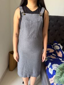 Gray Pinafore Dress