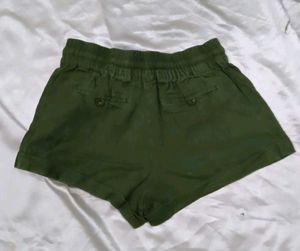 Olive Green Casual Shorts