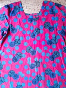 Pink &amp; Blue Printed Kurta Set
