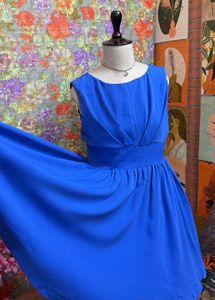 Vibrant Blue A-Line Fit &amp; Flare Dress