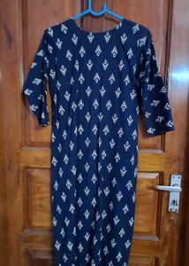 Stylish Navy Blue Printed Kurta