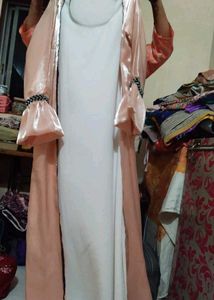 Imported Elegant Peach Dress with Robe