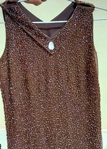 Brown Party Wear Dress 🤎