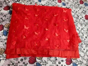 Beautiful Butterfly Net saree in Red ♥️🔥