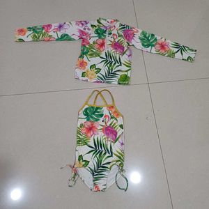 New Kids Flamingo Tropical Swimsuit Set 4 to 6 yrs