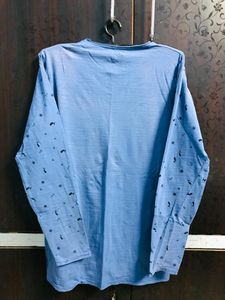 Printed Cotton Blue Tshirt Like New