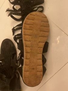 Black Fringed Gladiator Sandals