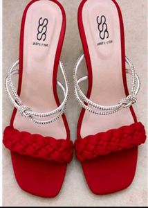 Elegant Stylish Red Transparent Heels – Brand New