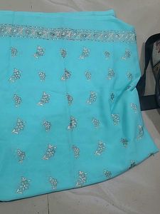 Beautiful Blue Embroidered dupata