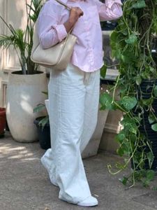Stylish White Wide-Leg Jeans