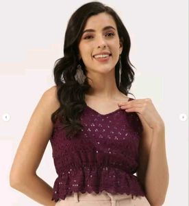 Sparkly Wine Colored Crop Top