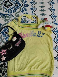 Cute Yellow y2k halter neck top