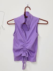 Chic Ruched V-Neck Sleeveless Crop Top