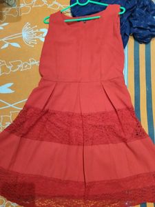 Cherry Red Fit And Flare Dress