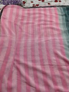 Elegant Pink Striped Saree