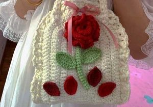 Handmade Crochet Rose Clutch