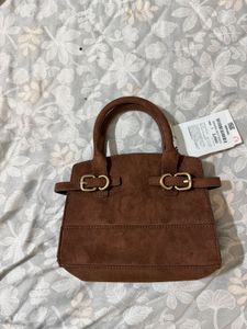 Chic Brown Suede Handbag