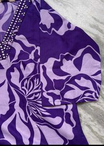 Vibrant Purple Floral Kurta Set with Dupatta