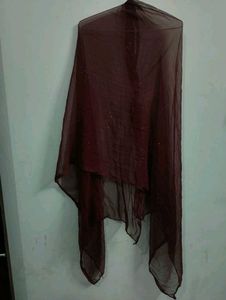 Elegant Maroon Dupatta with Embellishments