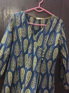 Chic Blue Paisley Print Kurta