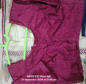 Maroon Textured Kurta