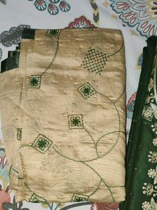 Designer Green Unstitched Suit Set