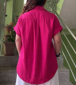 Vibrant Pink Oversized Shirt in Malmal cotton with