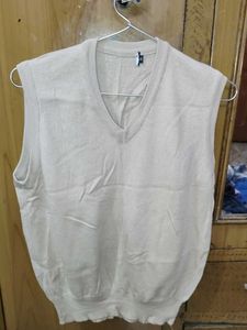 Sleeveless Beige Sweater Vest