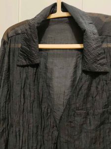 Chic Crinkle Tie-Front Blouse