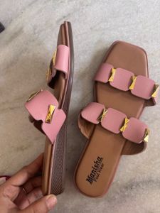 Unused Stylish Pink Flat Sandals
