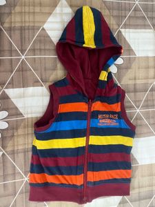 Unisex "Motor Race" Striped Reversible Hoodie Vest