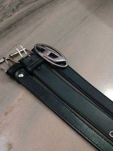 Diesel Black Leather Belt