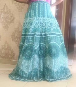 Stunning Teal Sequined Lehenga Choli