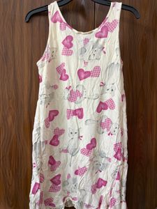 Cute Cat &amp; Heart Print Nightdress