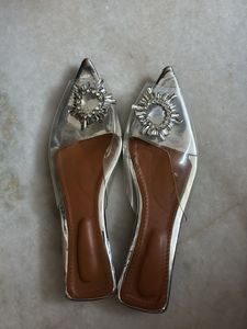 Crystal Embellished Transparent Flats