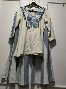 Boho Embroidered Kurta with Flared Pants Set