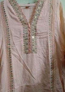 Pink Embroidered Kurta Set with Dupatta