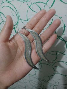 Sparkly Curved Drop Earrings