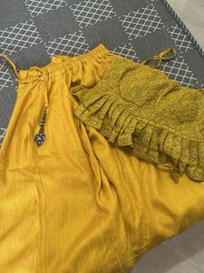 Yellow Embroidered Lehenga Choli Set
