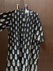 Black printed kurta