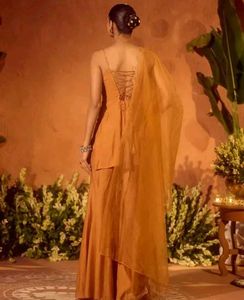 Orange Ethnic Kurta Set with Palazzo