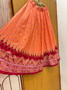 🆕 “Aurelia” peach Ethnic Printed Skirt