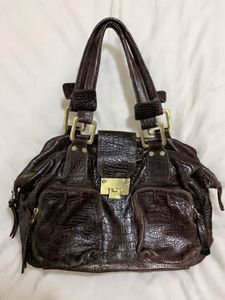 Chic Crocodile-Embossed Handbag