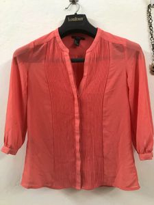 Forever 21 Orange Sheer Blouse