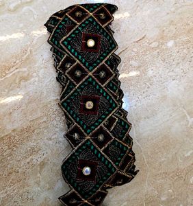 Embroidered lace with Mirror Work