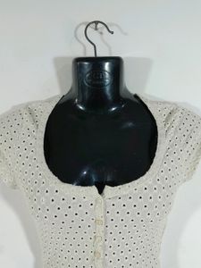 H&amp;M Beige Fitted Crop Top