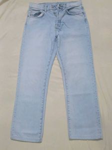 #ZARA# Light Wash Denim Jeans for casual style.