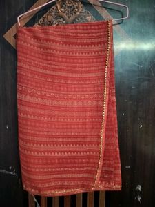Elegant Red Printed Saree