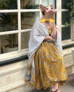 Yellow Printed Kurta Set with Dupatta